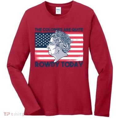 Queen Of England American Flag Women's Long Sleeve Shirt