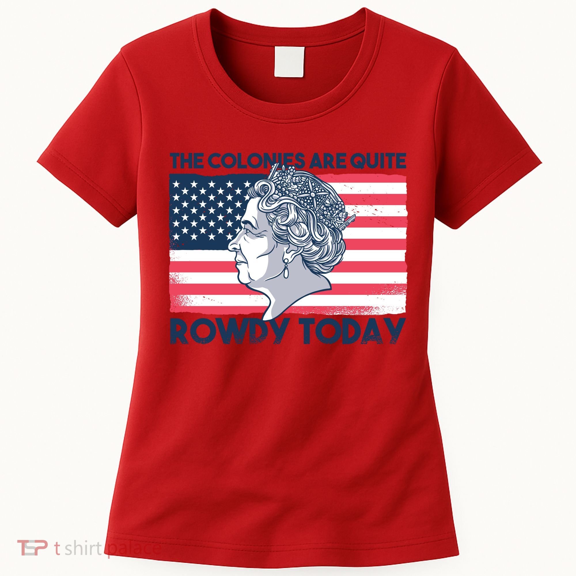 Queen Of England American Flag Women's T-Shirt