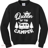 Queen of the Camper Funny Camping Kids Sweatshirt thumb 0