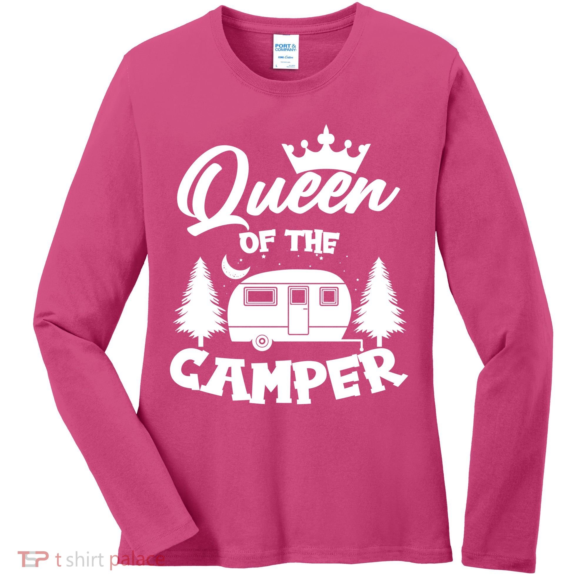 Queen of the Camper Funny Camping Women's Long Sleeve Shirt