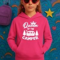 Queen of the Camper Funny Camping Kids Hoodie thumb 3