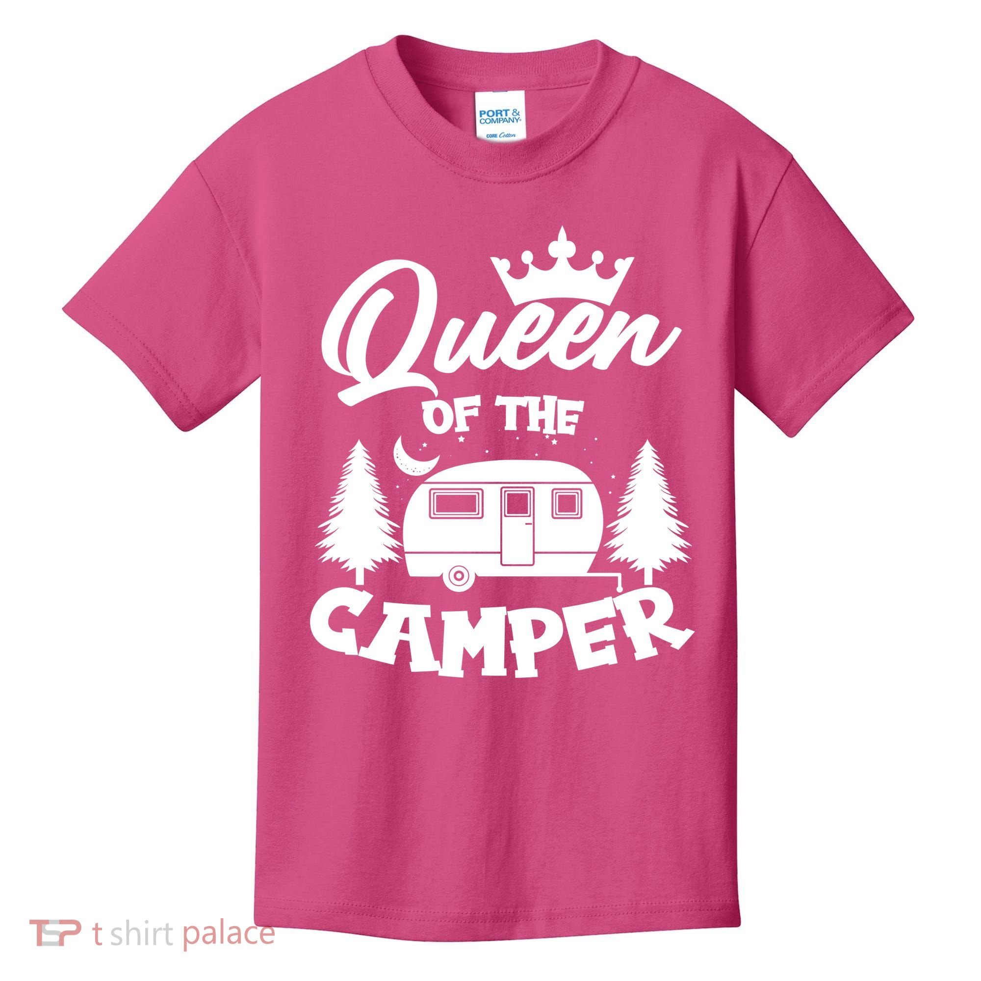 Queen of the Camper Funny Camping Kids T-Shirt