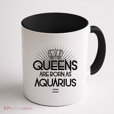 Queens Are Born As Aquarius Coffee Mug back