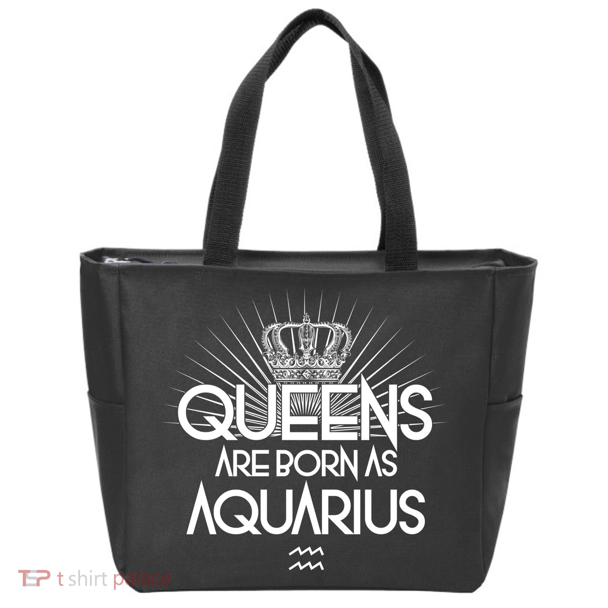 Queens Are Born As Aquarius Tote Bag