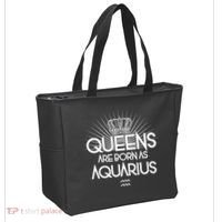 Queens Are Born As Aquarius Tote Bag thumb 2