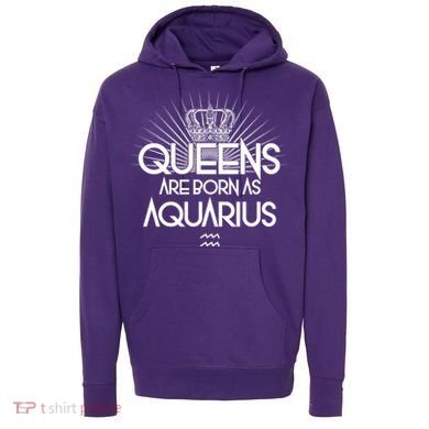 Queens Are Born As Aquarius Hoodie