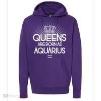 Queens Are Born As Aquarius Hoodie thumb 0