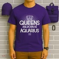 Queens Are Born As Aquarius T-Shirt thumb 6