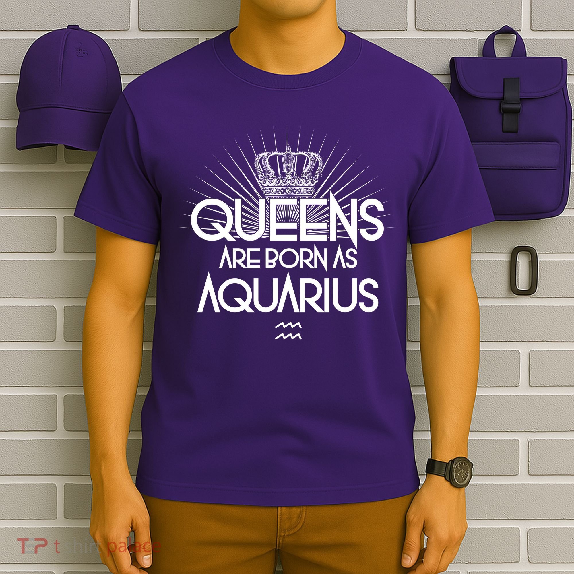 Queens Are Born As Aquarius T-Shirt