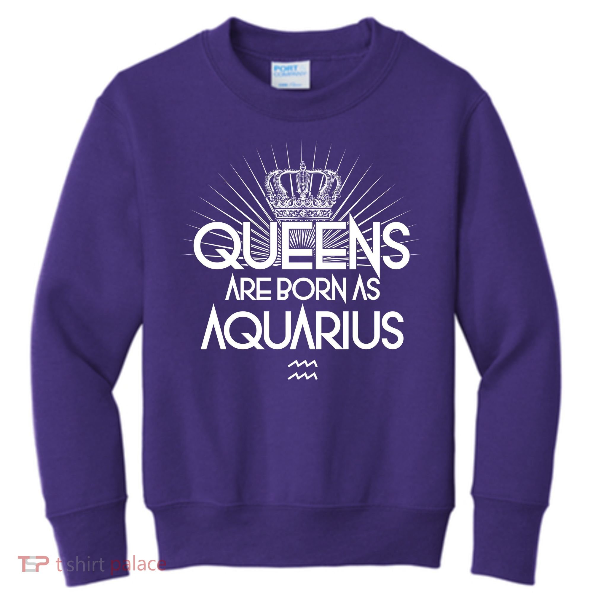 Queens Are Born As Aquarius Kids Sweatshirt