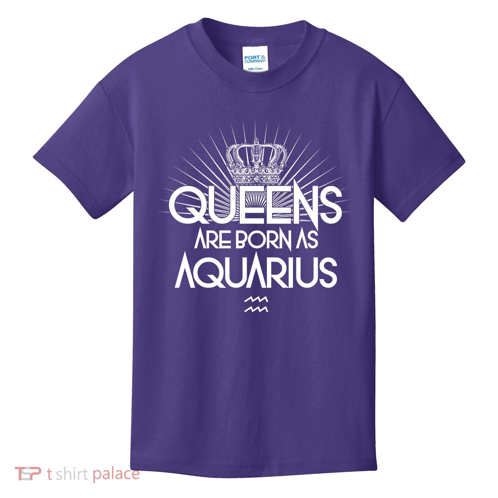 Queens Are Born As Aquarius Kids T-Shirt
