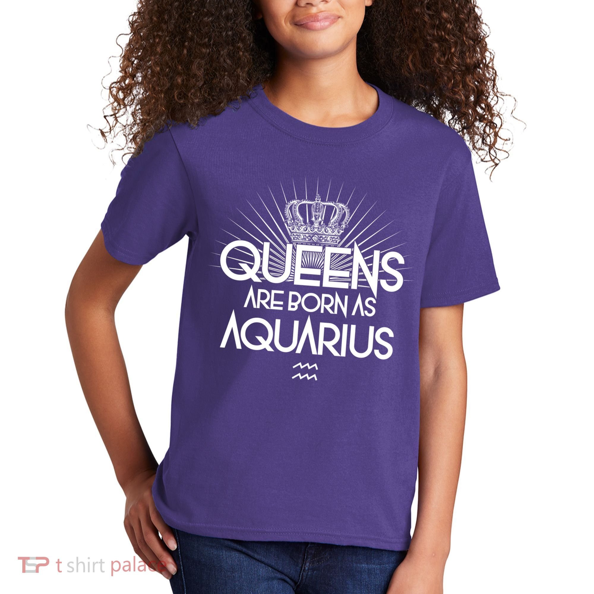 Queens Are Born As Aquarius Kids T-Shirt