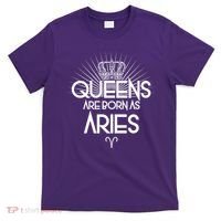 Queens Are Born As Aries T-Shirt thumb 0