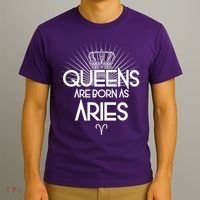 Queens Are Born As Aries T-Shirt thumb 3