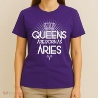 Queens Are Born As Aries T-Shirt thumb 4
