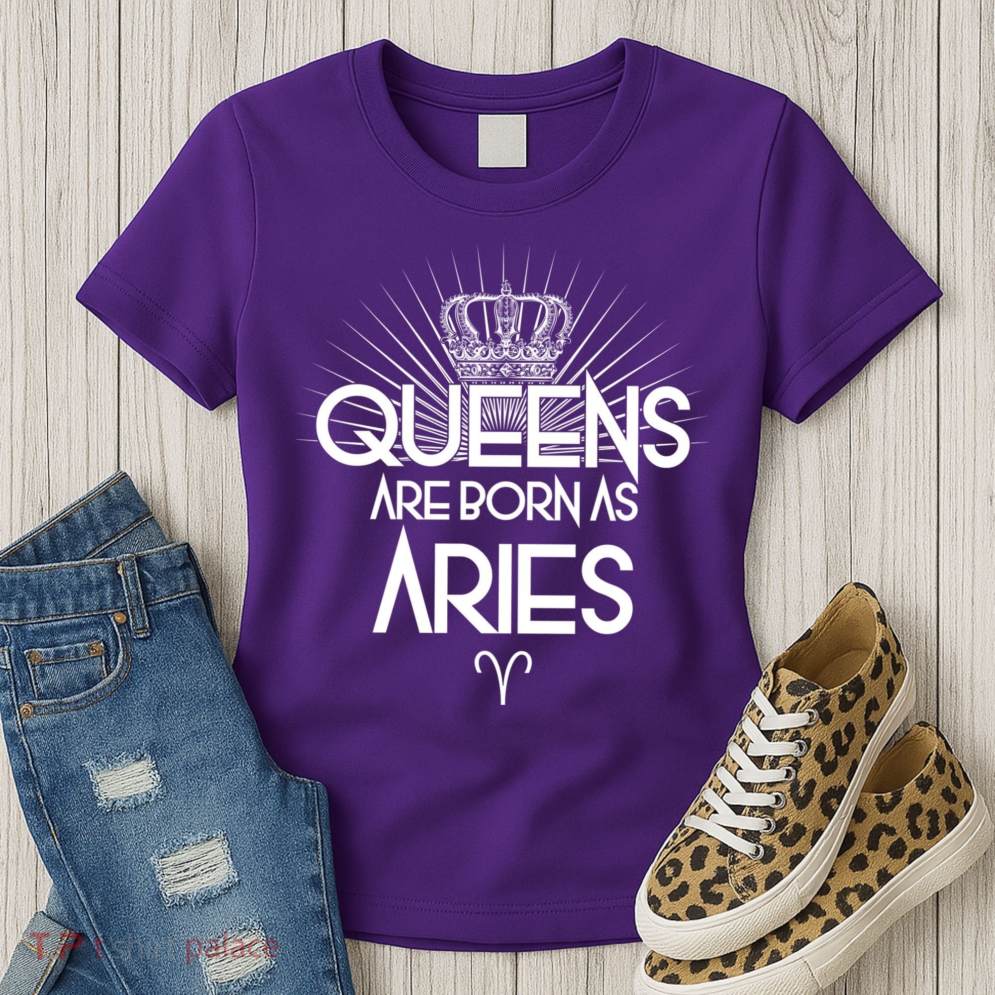 Queens Are Born As Aries Women's T-Shirt