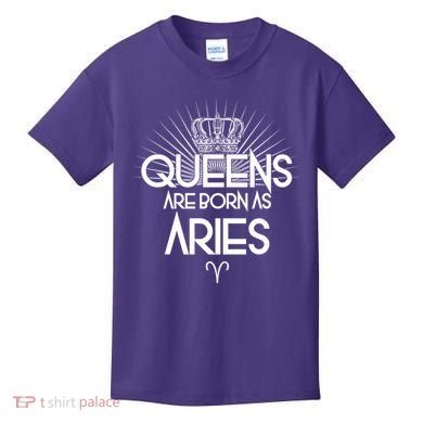 Queens Are Born As Aries Kids T-Shirt