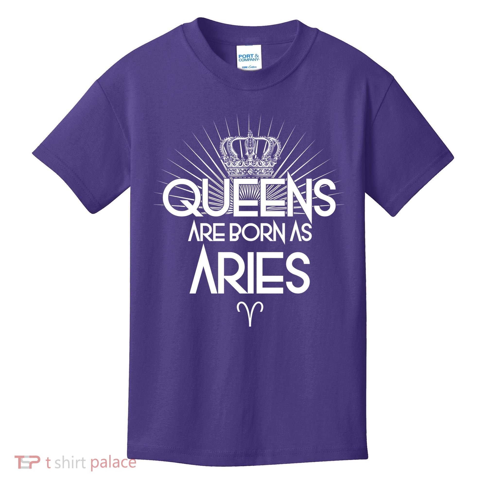 Queens Are Born As Aries Kids T-Shirt