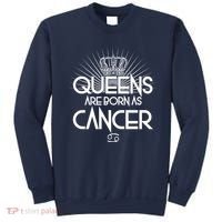 Queens Are Born As Cancer Sweatshirt thumb 0