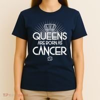 Queens Are Born As Cancer T-Shirt thumb 4