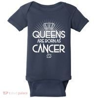Queens Are Born As Cancer Baby Bodysuit thumb 0