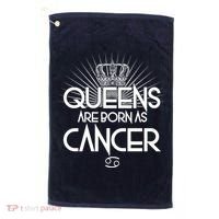 Queens Are Born As Cancer Golf Towel thumb 0