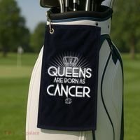 Queens Are Born As Cancer Golf Towel thumb 2