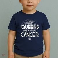 Queens Are Born As Cancer Toddler T-Shirt thumb 2