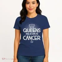 Queens Are Born As Cancer Women's T-Shirt thumb 4