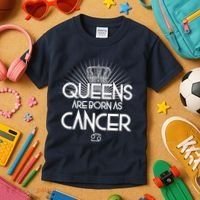 Queens Are Born As Cancer Kids T-Shirt thumb 3