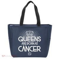 Queens Are Born As Cancer Tote Bag thumb 0