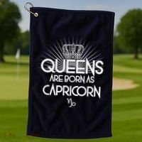 Queens Are Born As Capricorn Golf Towel thumb 1