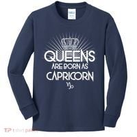 Queens Are Born As Capricorn Kids Long Sleeve Shirt thumb 0