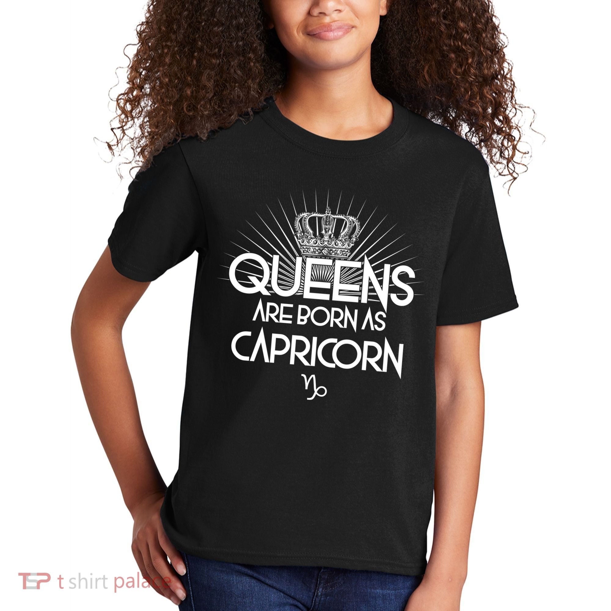 Queens Are Born As Capricorn Kids T-Shirt