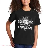 Queens Are Born As Capricorn Kids T-Shirt thumb 2