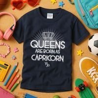 Queens Are Born As Capricorn Kids T-Shirt thumb 3