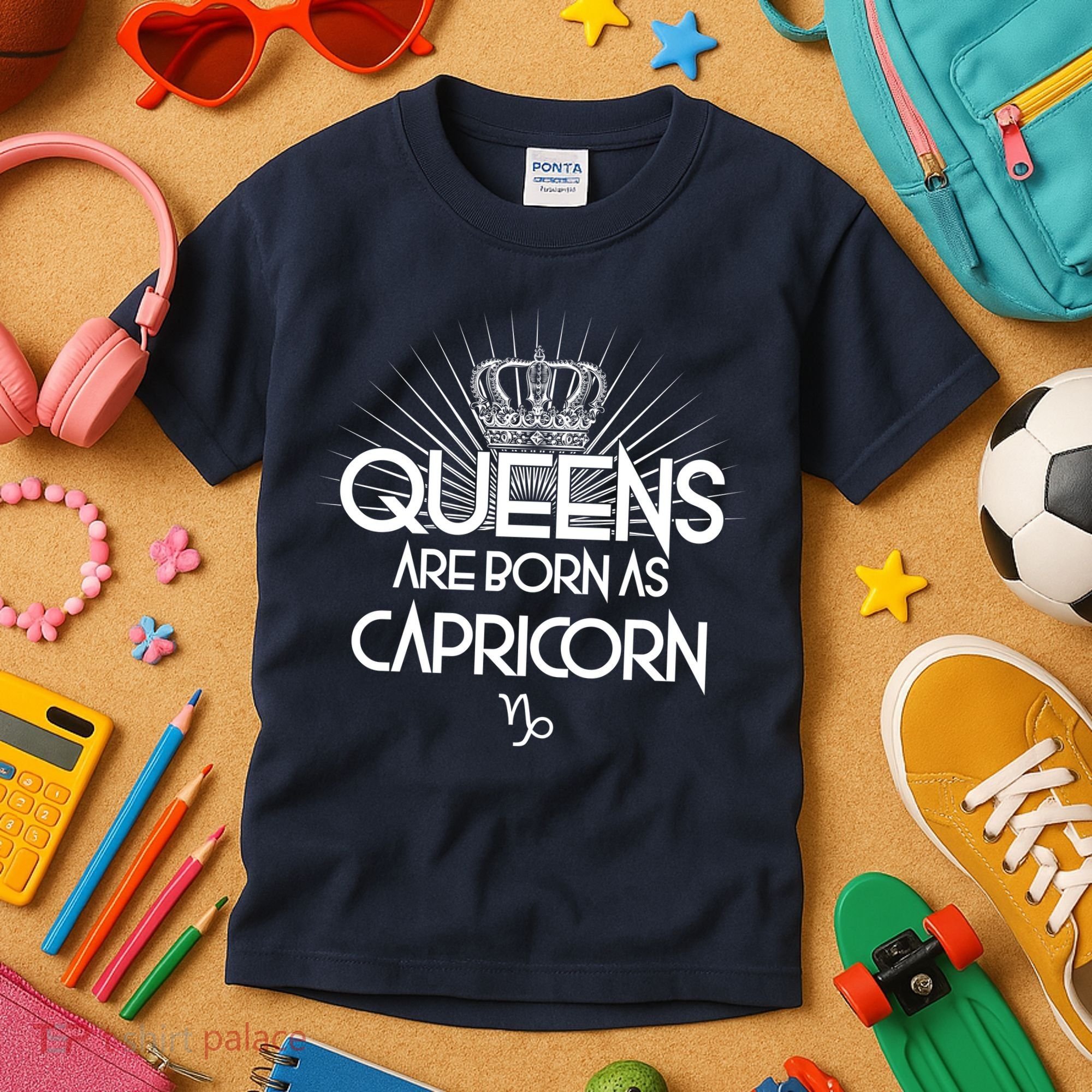 Queens Are Born As Capricorn Kids T-Shirt