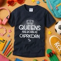 Queens Are Born As Capricorn Kids T-Shirt thumb 3