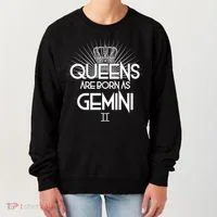 Queens Are Born As Gemini Women's Sweatshirt thumb 0