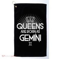 Queens Are Born As Gemini Golf Towel thumb 0