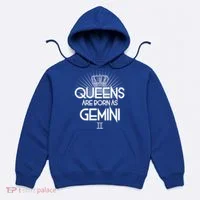 Queens Are Born As Gemini Hoodie thumb 0