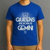 Queens Are Born As Gemini T-Shirt thumb 3
