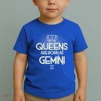 Queens Are Born As Gemini Toddler T-Shirt thumb 2