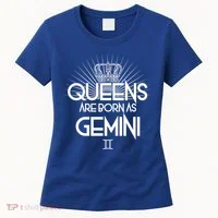 Queens Are Born As Gemini Women's T-Shirt thumb 0