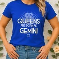 Queens Are Born As Gemini Women's T-Shirt thumb 2