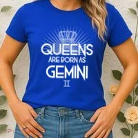 Queens Are Born As Gemini Women's T-Shirt thumb 2