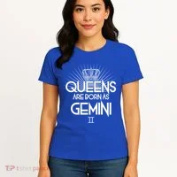 Queens Are Born As Gemini Women's T-Shirt thumb 4