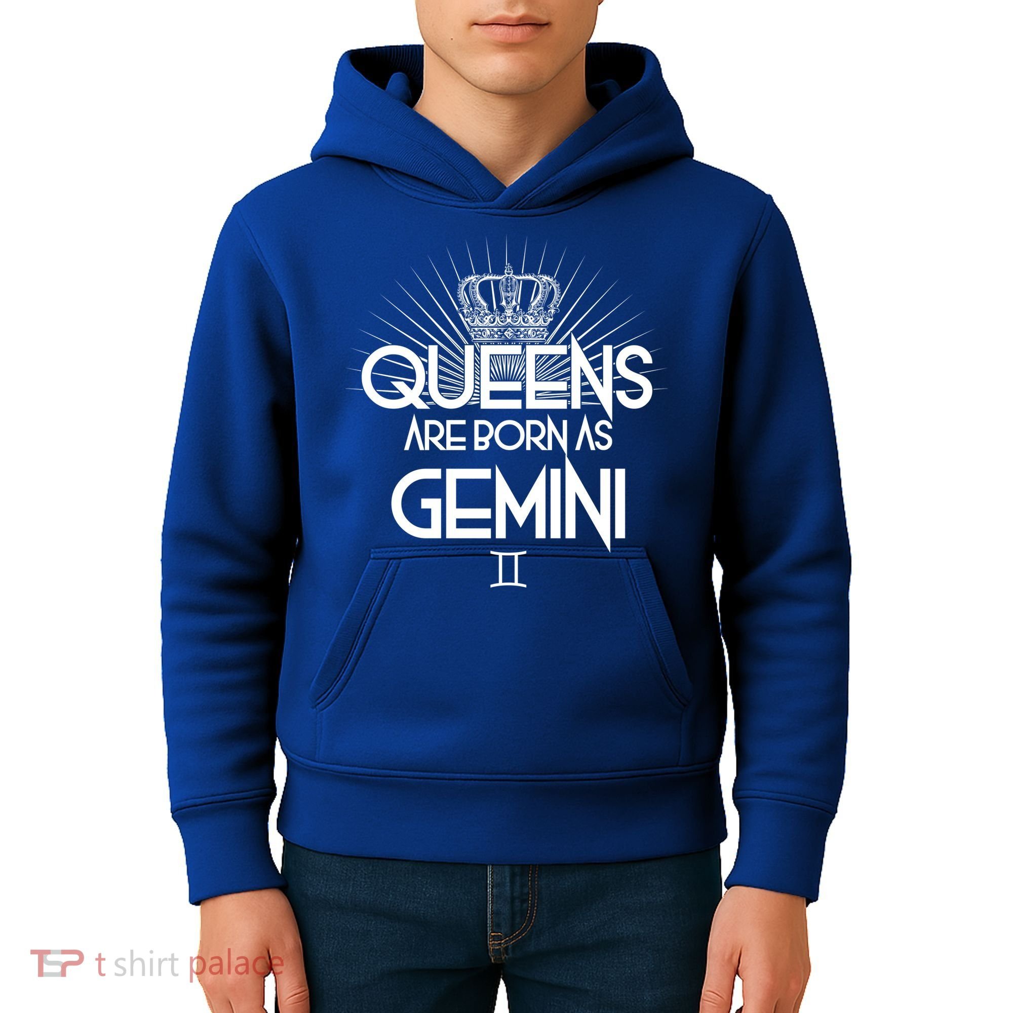 Queens Are Born As Gemini Kids Hoodie