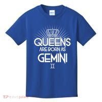 Queens Are Born As Gemini Kids T-Shirt thumb 0