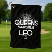 Queens Are Born As Leo Golf Towel thumb 1